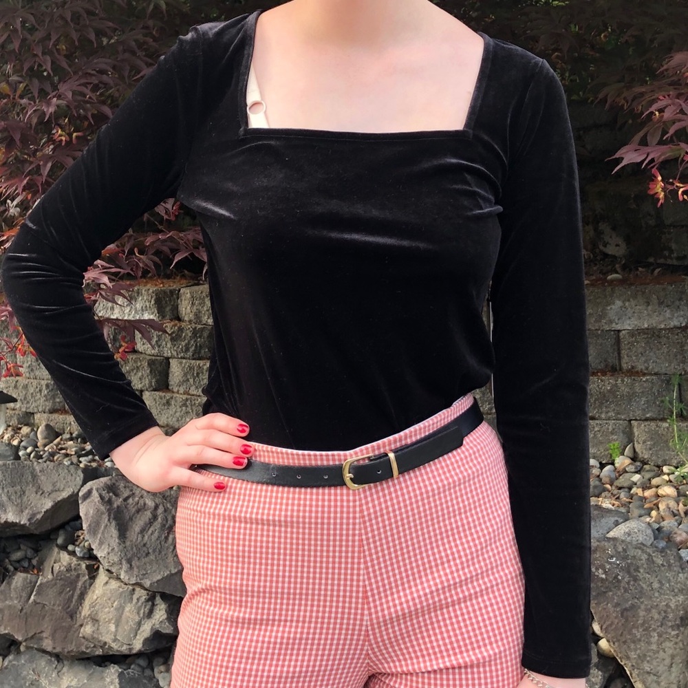 NWT Halogen Black Velvet Long-sleeve